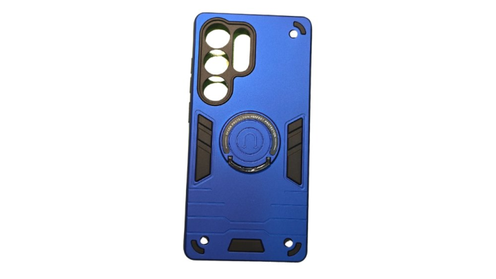 Blue Rugged Armor Samsung S25 Ultra Case with Kickstand Ring