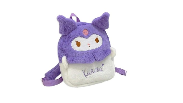 Kuromi Plush Backpack – Cute Sanrio Character Bag Purple & White