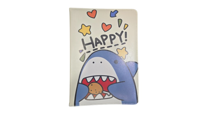 Shark Tablet Case 11–12 inch – Cute Cartoon “HAPPY” Cover