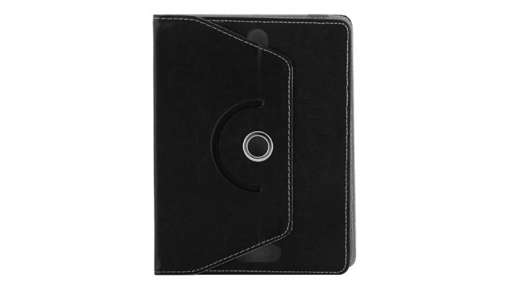 Black Leather Rotating Tablet Case 7–8 inch – 360° Stand Cover