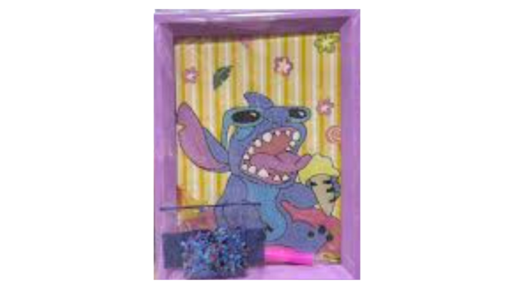 Purple Stitch Diamond Painting Kit – Funny Expression Design with Frame