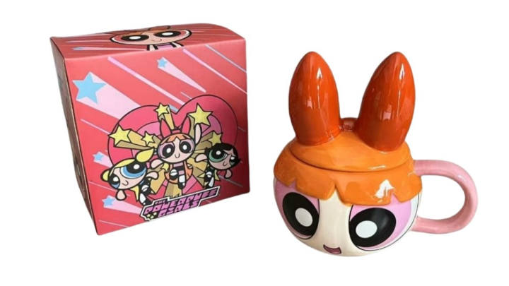 Powerpuff Girls Blossom 3D Ceramic Mug – Cartoon Network Coffee Cup with Gift Bo