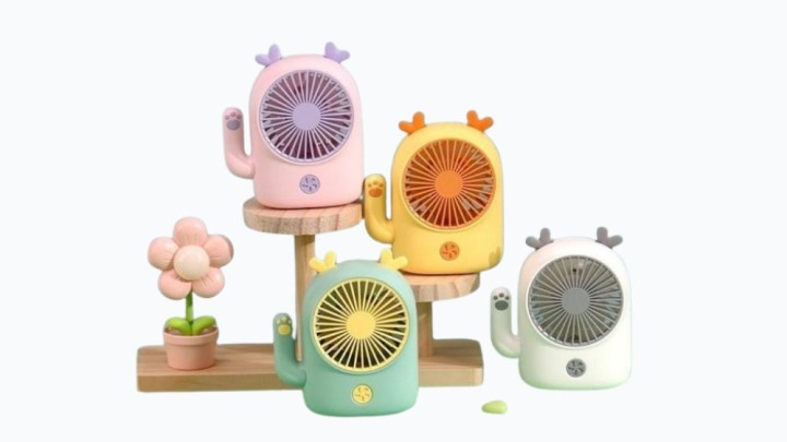 🌿 Mini Cute Green Desktop Fan