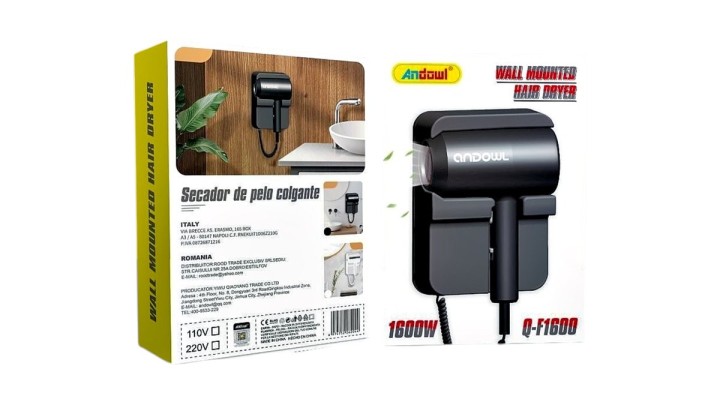Andowl Q-F1600 Wall Mounted Hair Dryer 1600W