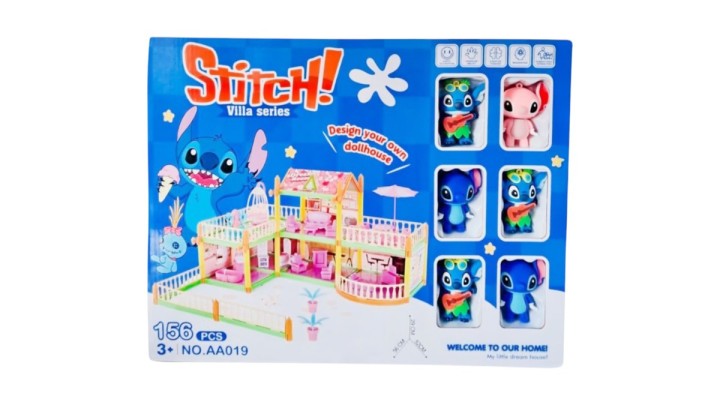 Stitch Villa Series Deluxe Dollhouse – 156 PCS | Design Your Own Dream Home