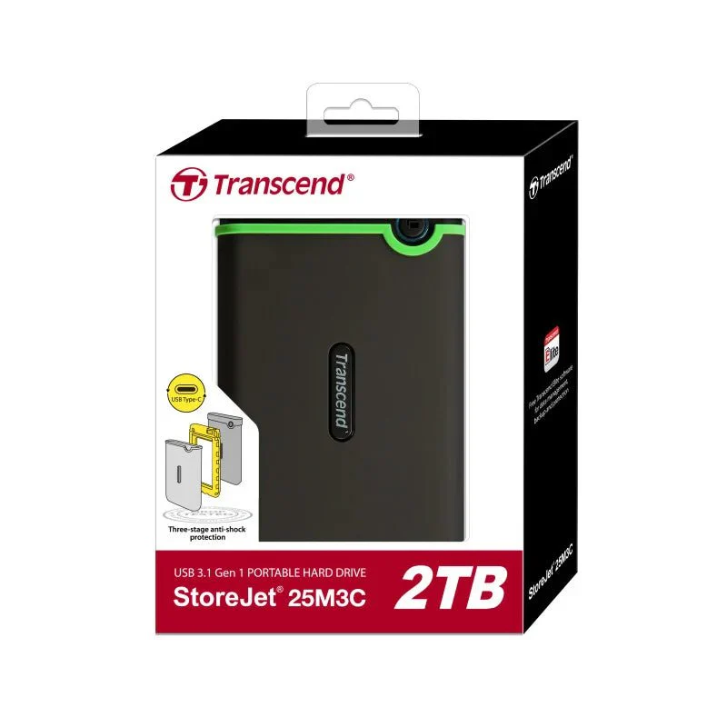TRANSCEND EXTERNAL HDD 2TB 2.5'' TYPE C SLIM STOREJET M3 (BRAND NEW)
