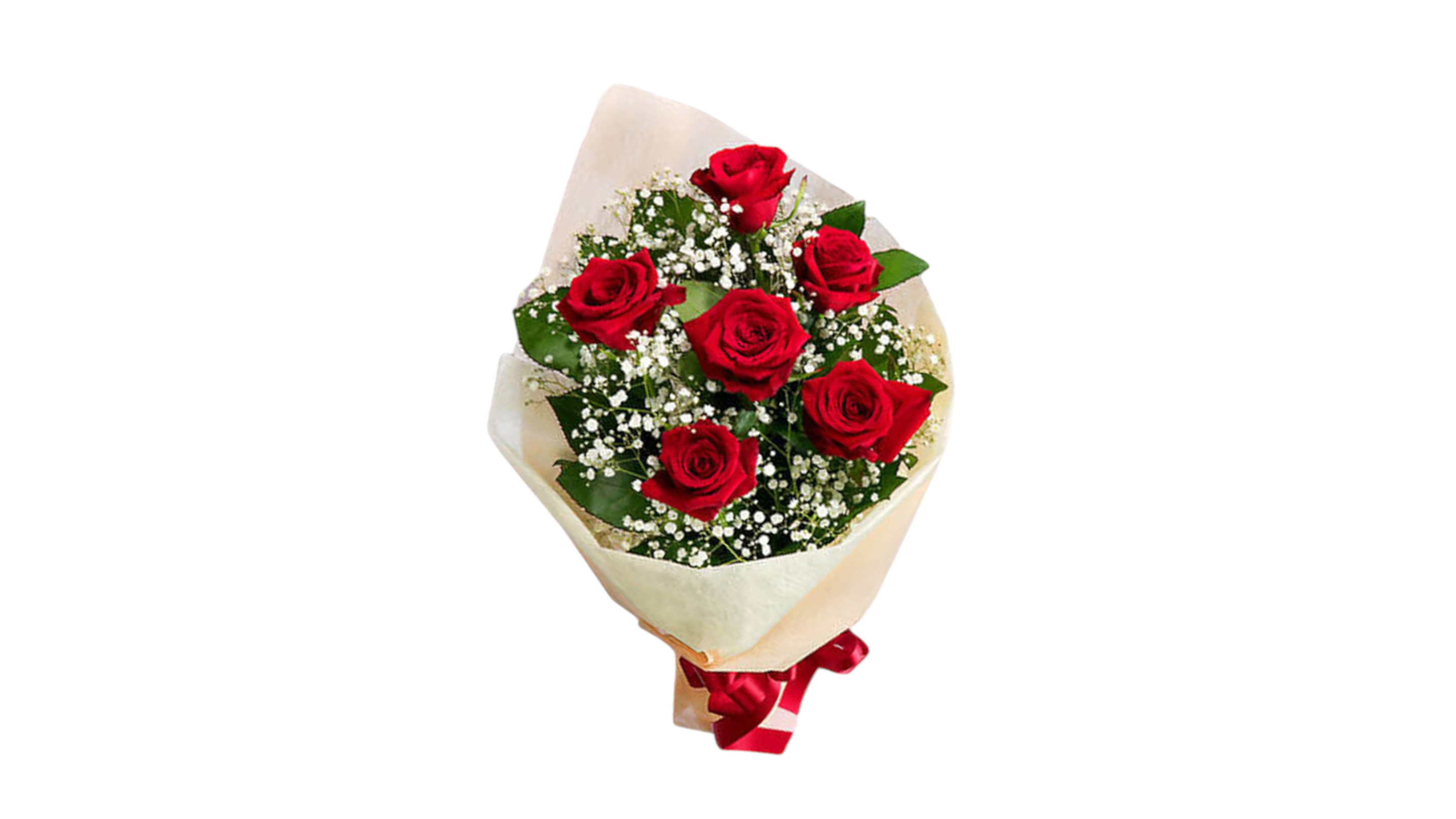 Bouquet of 6 red roses