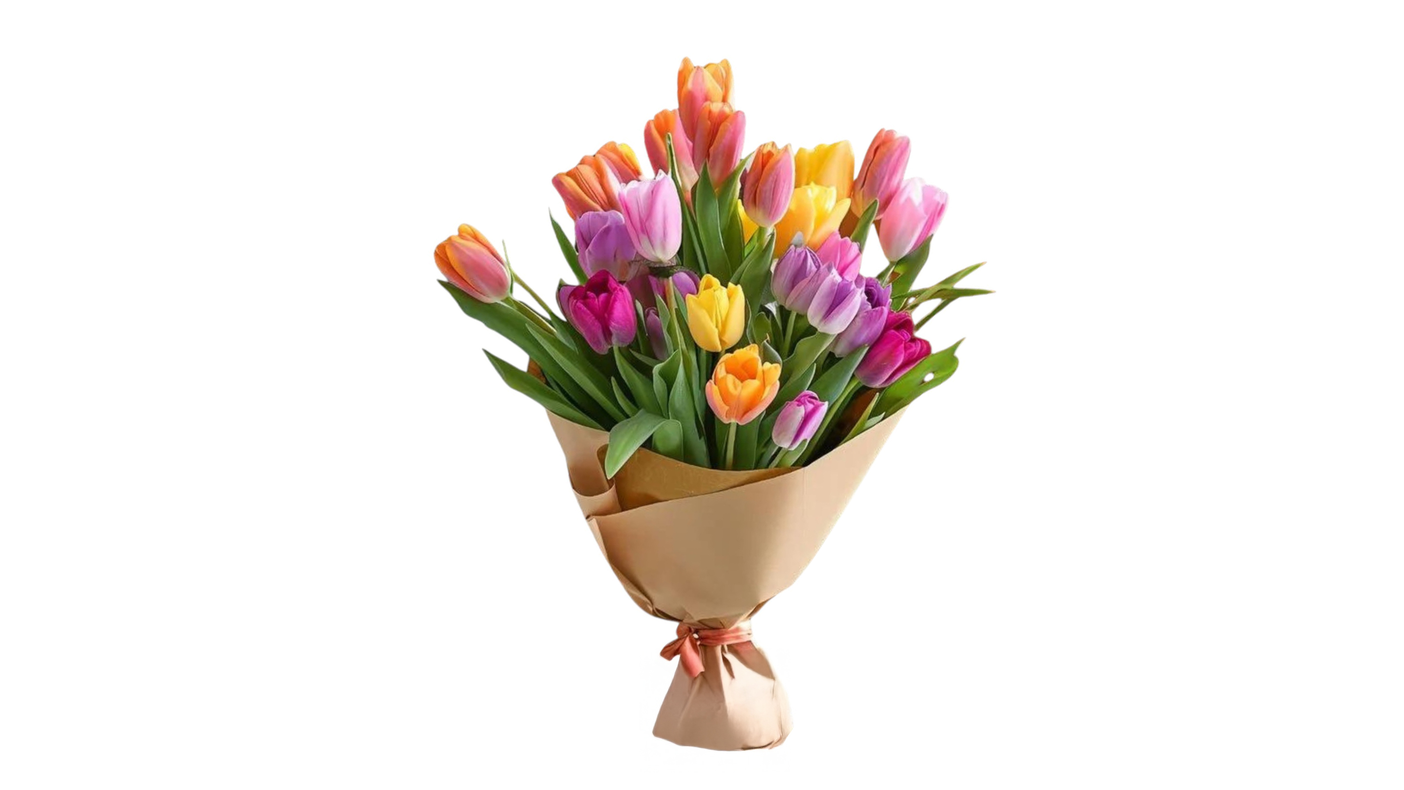 Bouquet of tulips. Colour of tulips according to availability