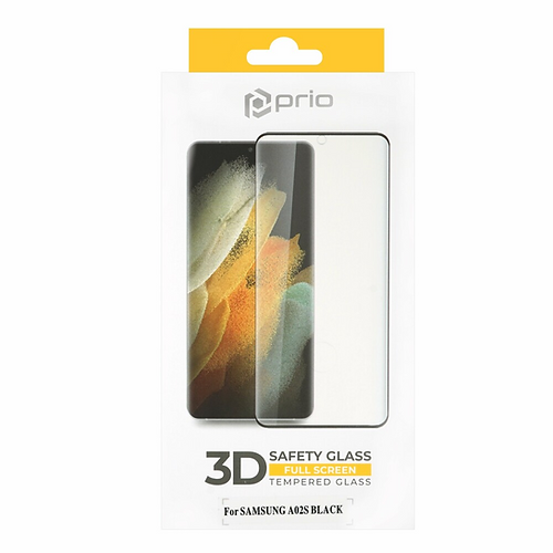 prio 3D Tempered Glass Screen Protector for Samsung A02s black