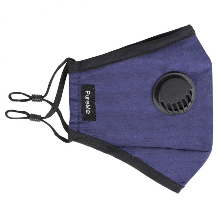 PureMe Reusable / Adjustable Mask Cotton 2 pcs N95 filters inside the package / Dark Blue