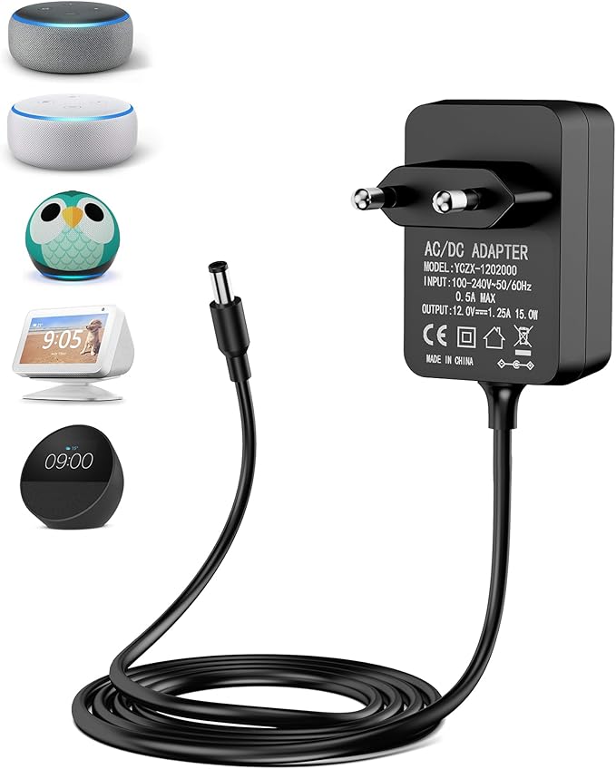 15 W Power Supply Compatible with Echo Dot 3/4 Gen Echo Dot