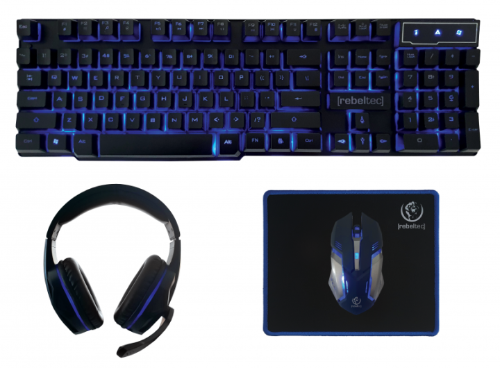 Rebeltec Sherman wired gaming set keyboard + headphones + mouse + mouse pad