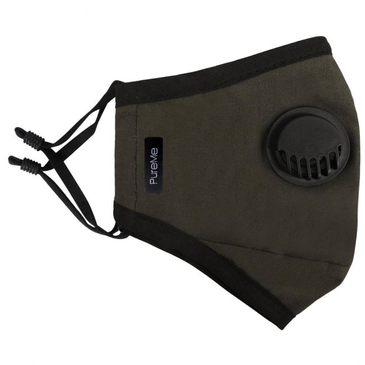 PureMe Reusable / Adjustable Mask Cotton 2 pcs N95 filters inside the package / Olive