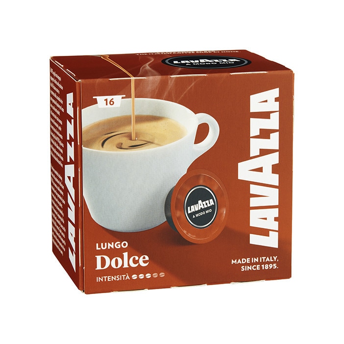 LAVAZZA COFFEE CAPSULES LUNGO DOLCE 16 UNITS