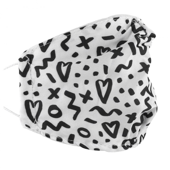 Reusable fashion textile mask, pattern 4