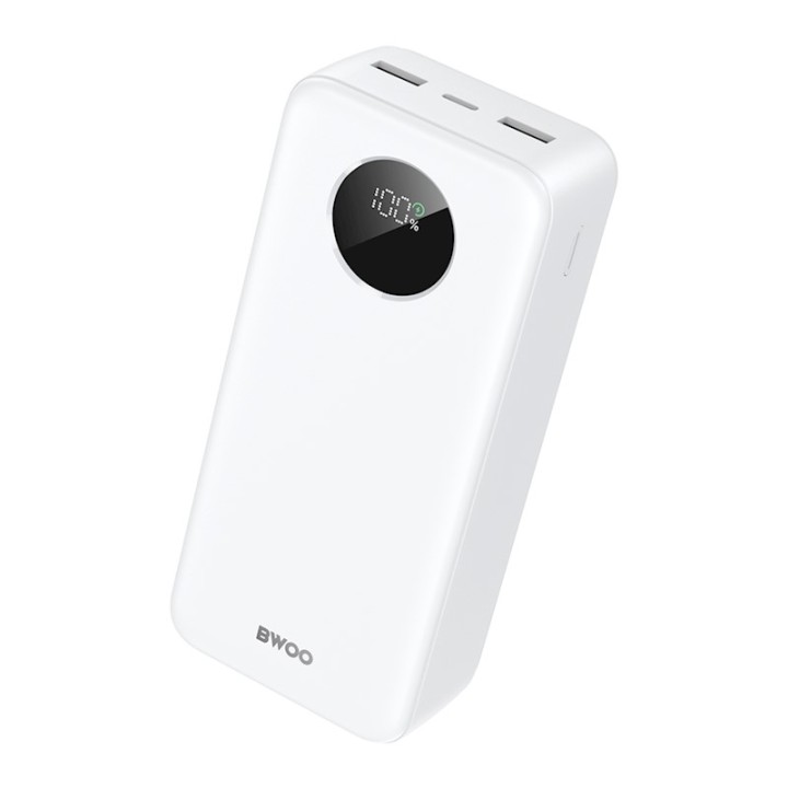 BWOO BO-P64 22,5W 30000 mAh power bank with LCD screen, white