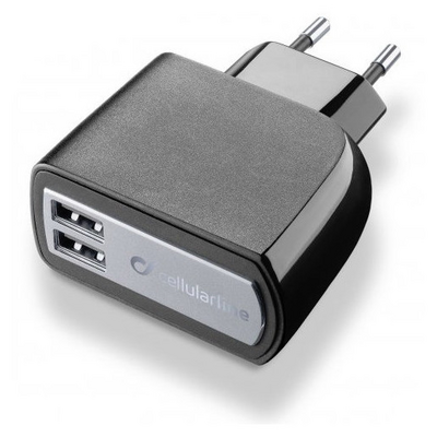 DUAL USB CHARGER 3A BLACK