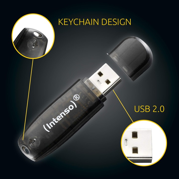 INTENSO USB FLASH 2.0 16GB RAINBOW LINE BLACK