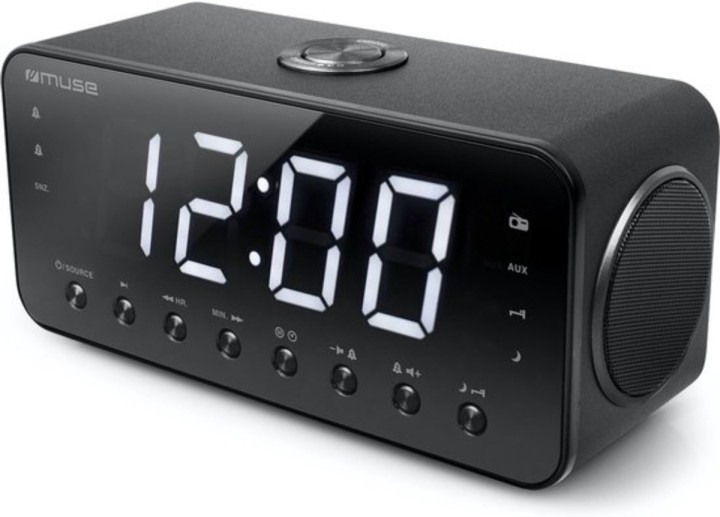 Dual Alarm Clock USB Charging 4W Black
