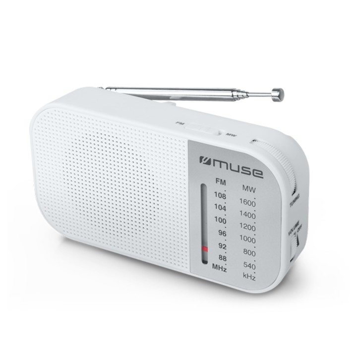 Muse Analog Am/FM Portable Radio White M-025 RW