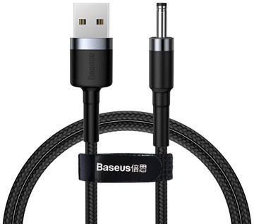 Baseus  Universal charging cable Cafule,USB-a to DC 3.5mm,2A,1m,Gray/Black