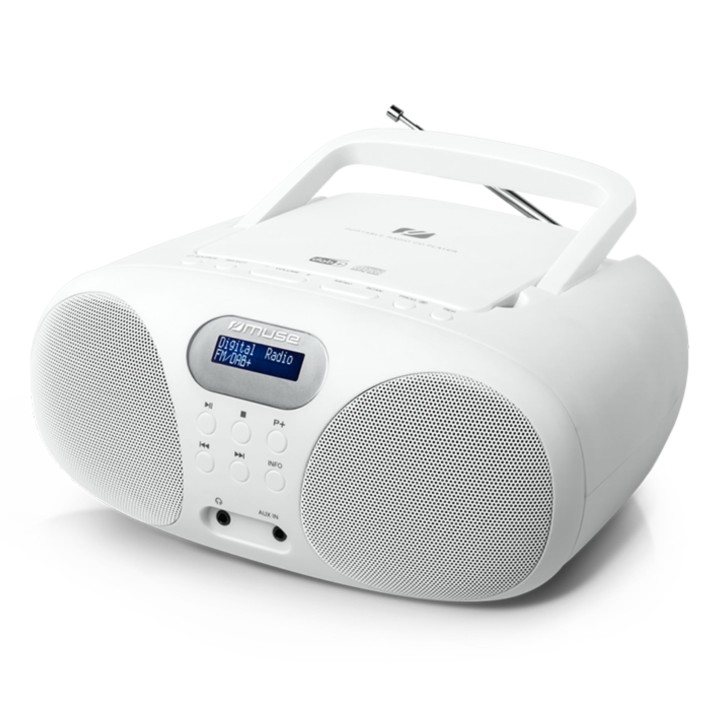 Muse MD-208 DBW Portable DAB Radio with CD Player White