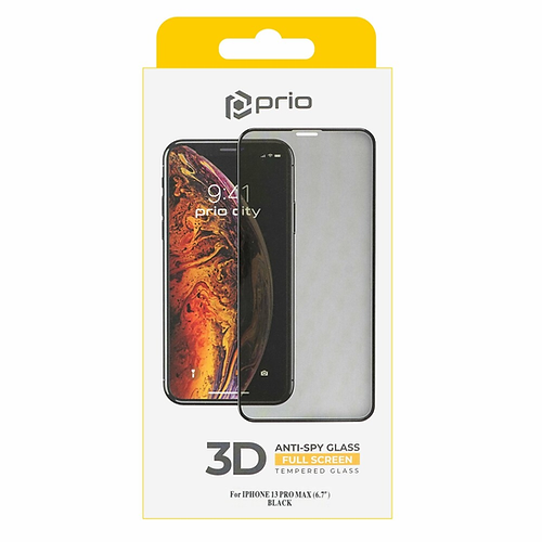 prio 3D Anti-Spy Tempered Glass for iPhone 13 Pro Max 6.7? black