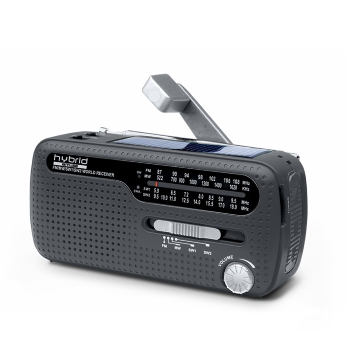 Muse MH-07 DS Portable Radio FM Solar-Dynamo, Black