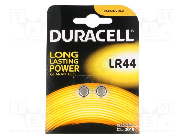 Duracell Button cell LR44 1.5 V 2 pcs 105 mAh