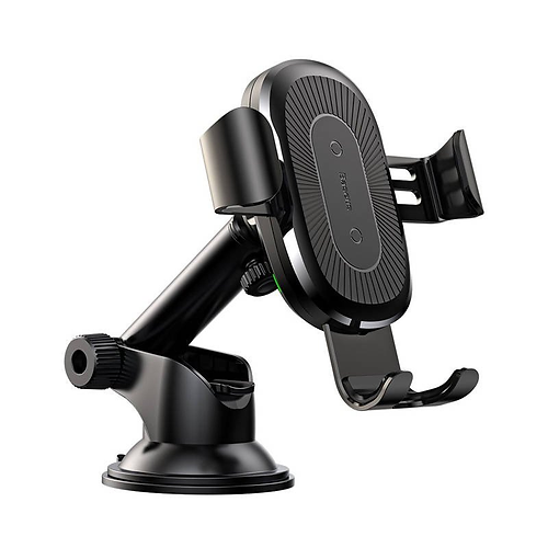 Baseus Car Mount Suction Cup Wireless Charger Phone holder with Adjustable Arm /  Black