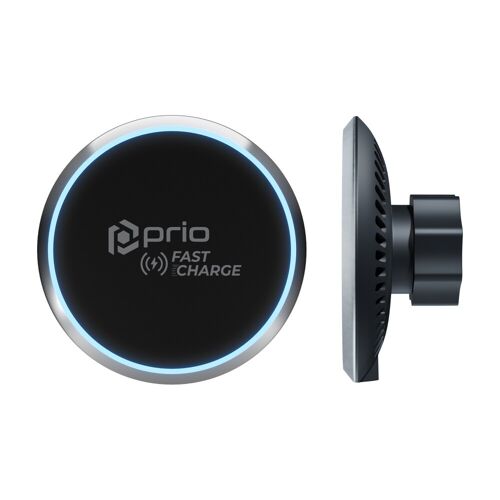 prio Fast Charge Wireless Car Charger 15W USB C black