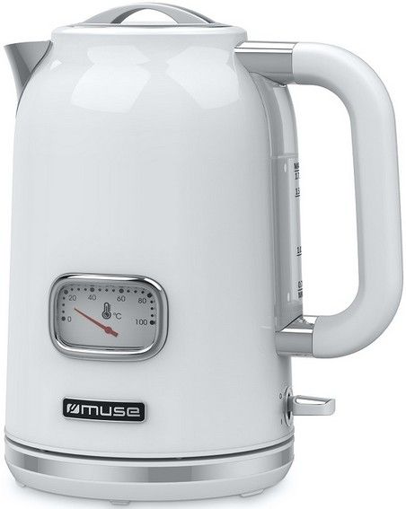 Muse Stainless steel kettle 1.7L 2200W White-Silver