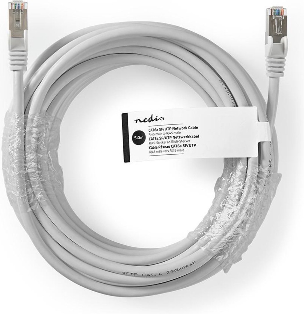 Nedis SF/UTP Cat.6a Network Cable Ethernet 1m gray