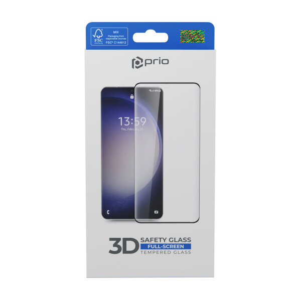 prio 3D Tempered Glass Screen Protector for Samsung A55 black