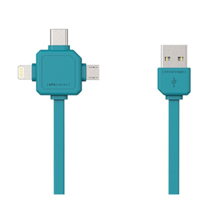 USBcable 3 in 1 BLUE