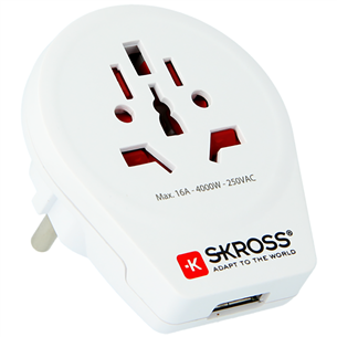 SKROSS travel adapter World to Europe USB, USB-A, 12W, Type E/F - 1.500266
