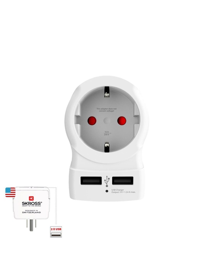 SKROSS travel adapter Europe to USA USB, Type B - 1.500281