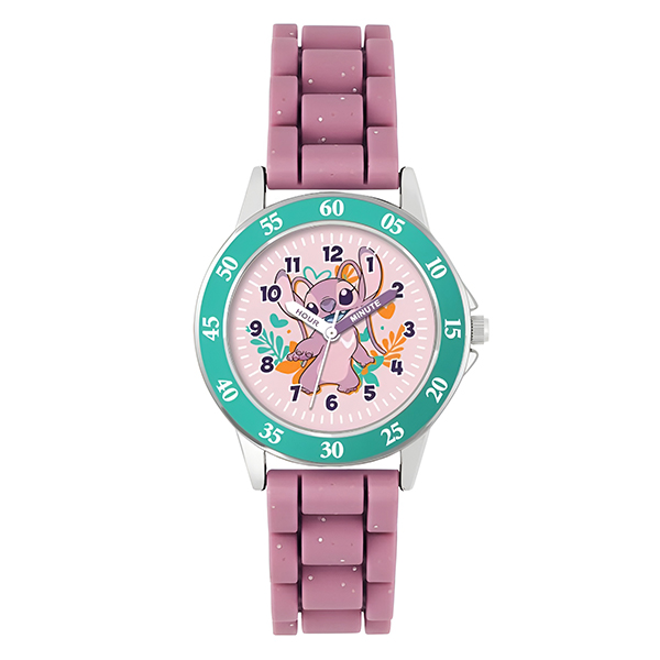 Disney Lilo & Stitch Kids Time Teacher Watch with Purple Silicone Strap - LAS9014