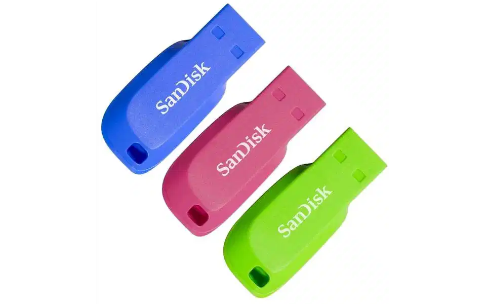 SanDisk Cruzer Blade Colours 3-Pack 32GB Flash Drive