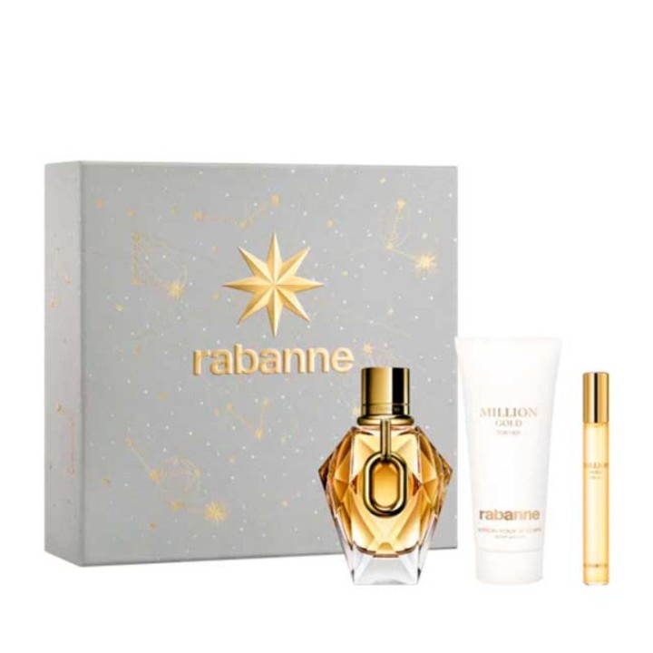 Paco Rabanne Million Gold For Her Edp 90Ml 3 Pieces Set