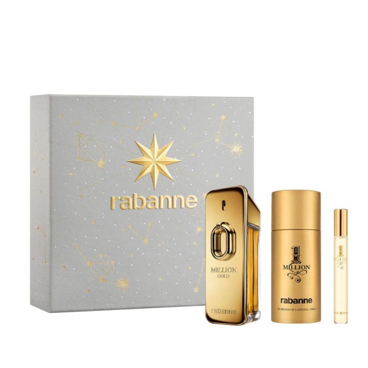 Paco Rabanne Million Gold For Him Edp Intense 100Ml 3 Pieces Set