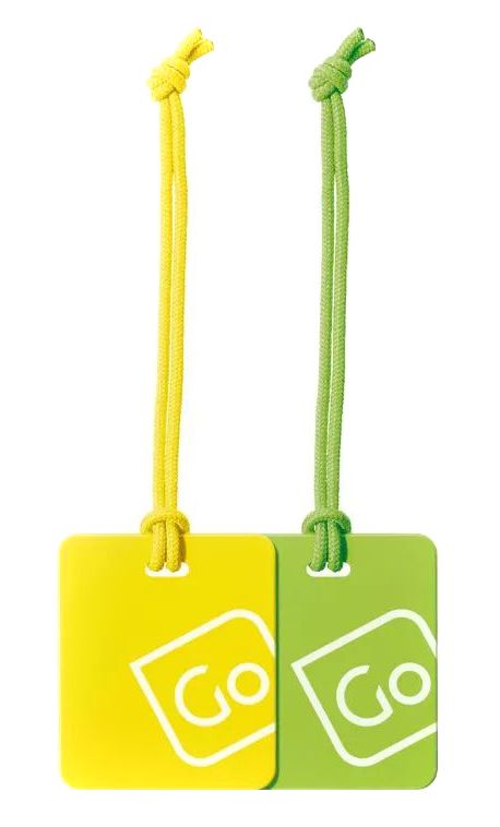 Address Tag Go Travel Twin Pack Yellow/Green