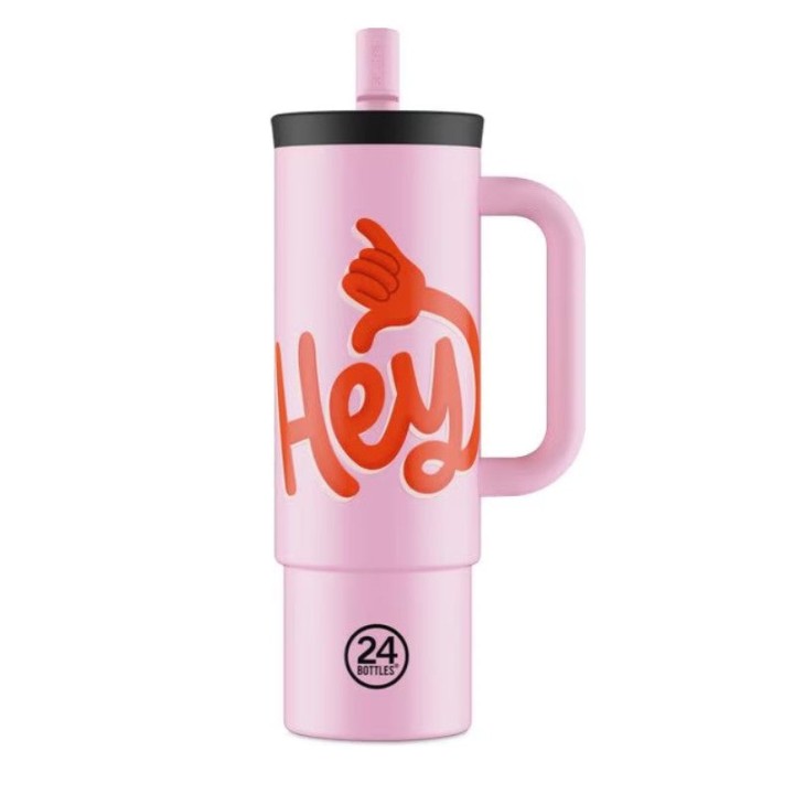 24Bottles Straw Cup 800Ml Hey! Pink