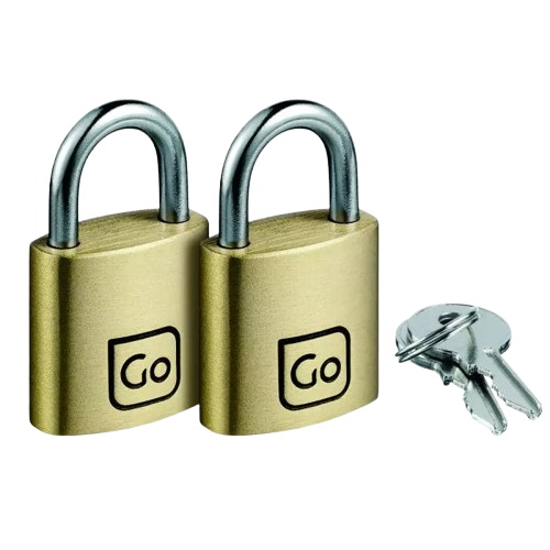 Go Travel  Classic Brass Key Twin Padlocks