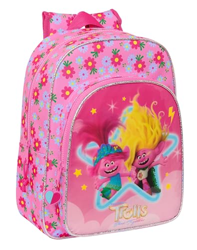 Trolls 3 Animated School Backpack Children'S Backpack Adaptable To Car