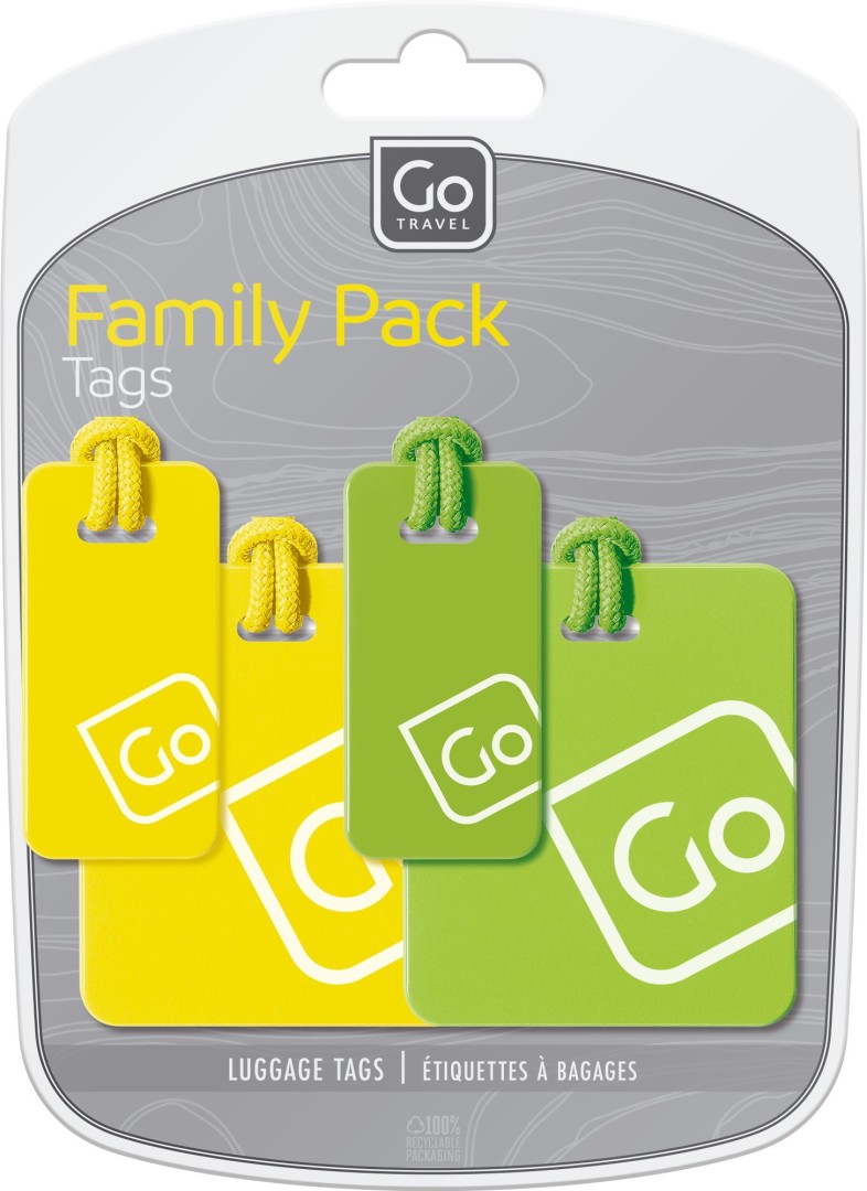 Go Travel Luggage Labels Family Pack 4Pc