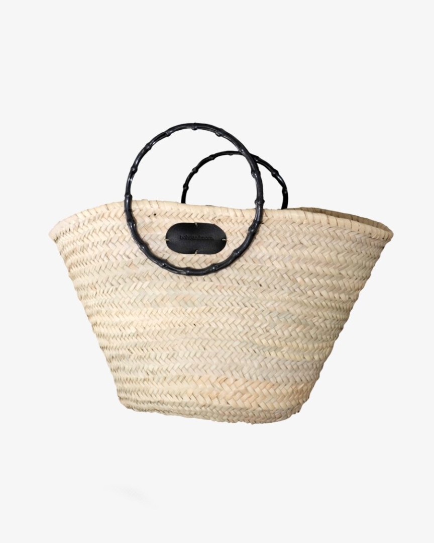 Ana Basket Bag / Bamboo Shape Handles