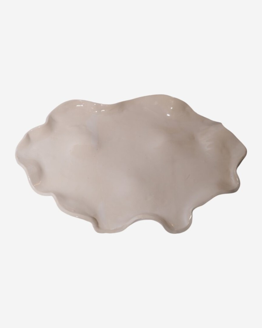 Havana / Ceramic Tray Beige Glossy Xlarge