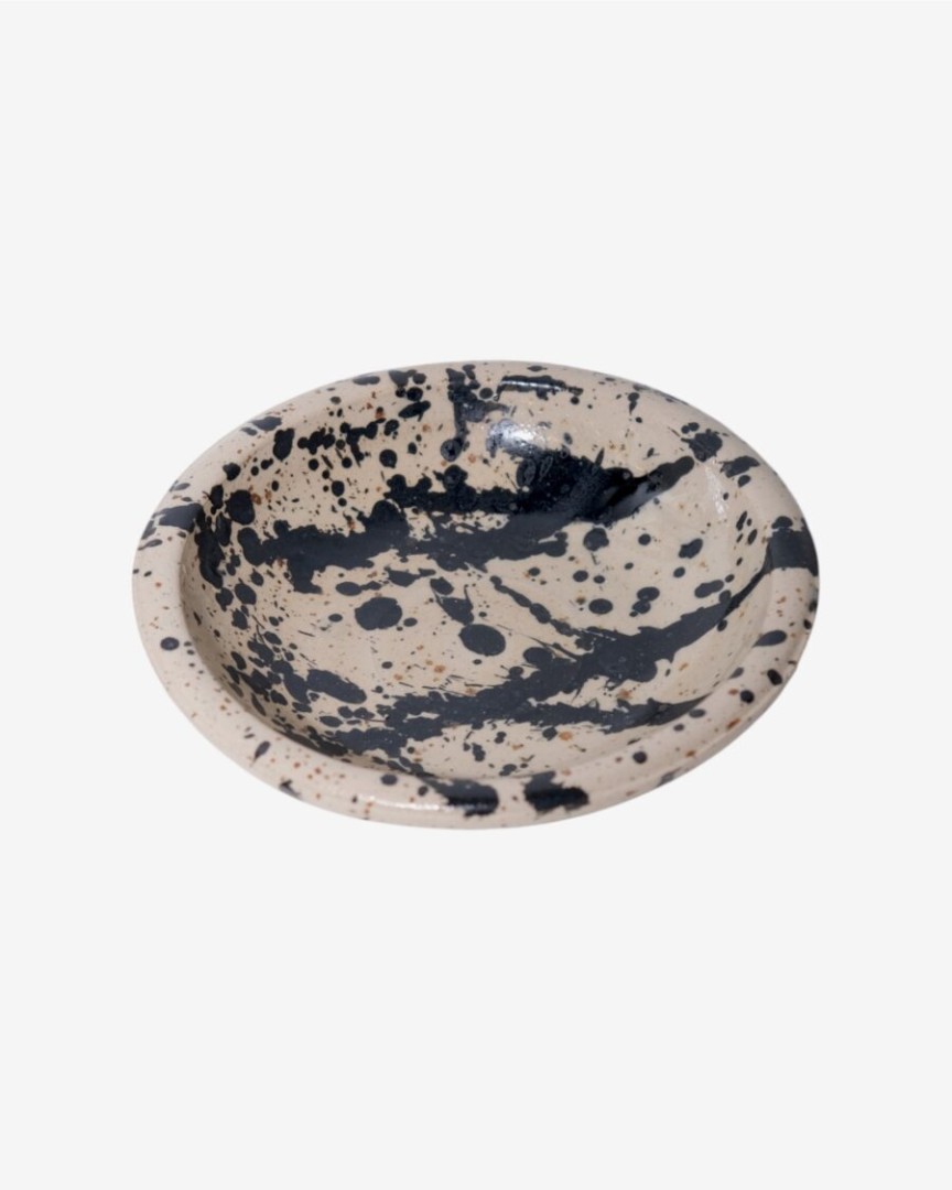Salu Bowl Beige Glossy Splashes