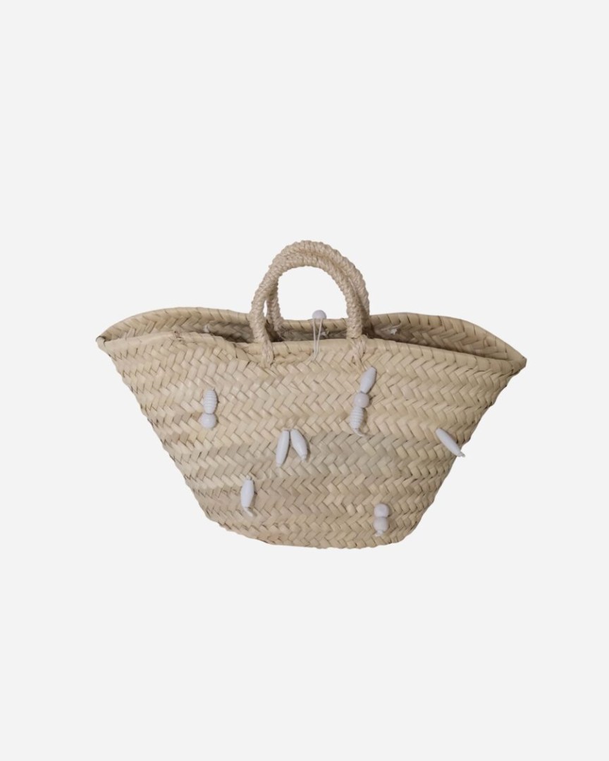 Ana Basket Bag / White Beads